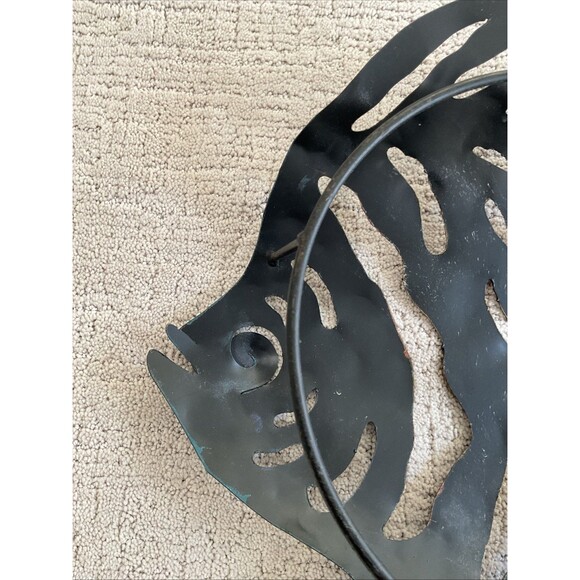 Large Metal Fish Sculpture From Cabo. With Candle Holder. Hanging - Picture 10 of 16